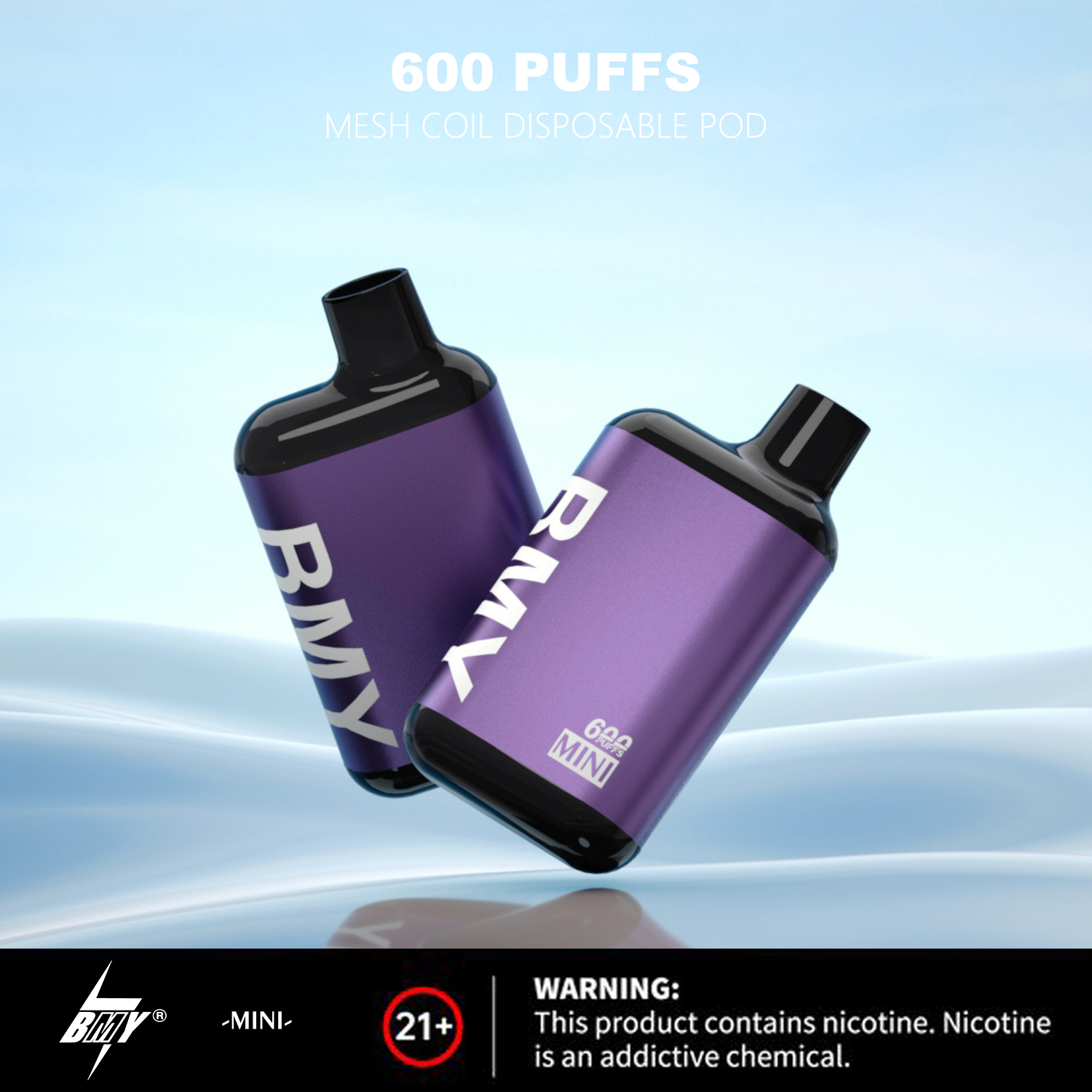 Anpassung BMY- Mini 600 Puffs 2,0 ml Liquid Small Pod Bar Großhandel Günstiger Preis Einweg-Vape