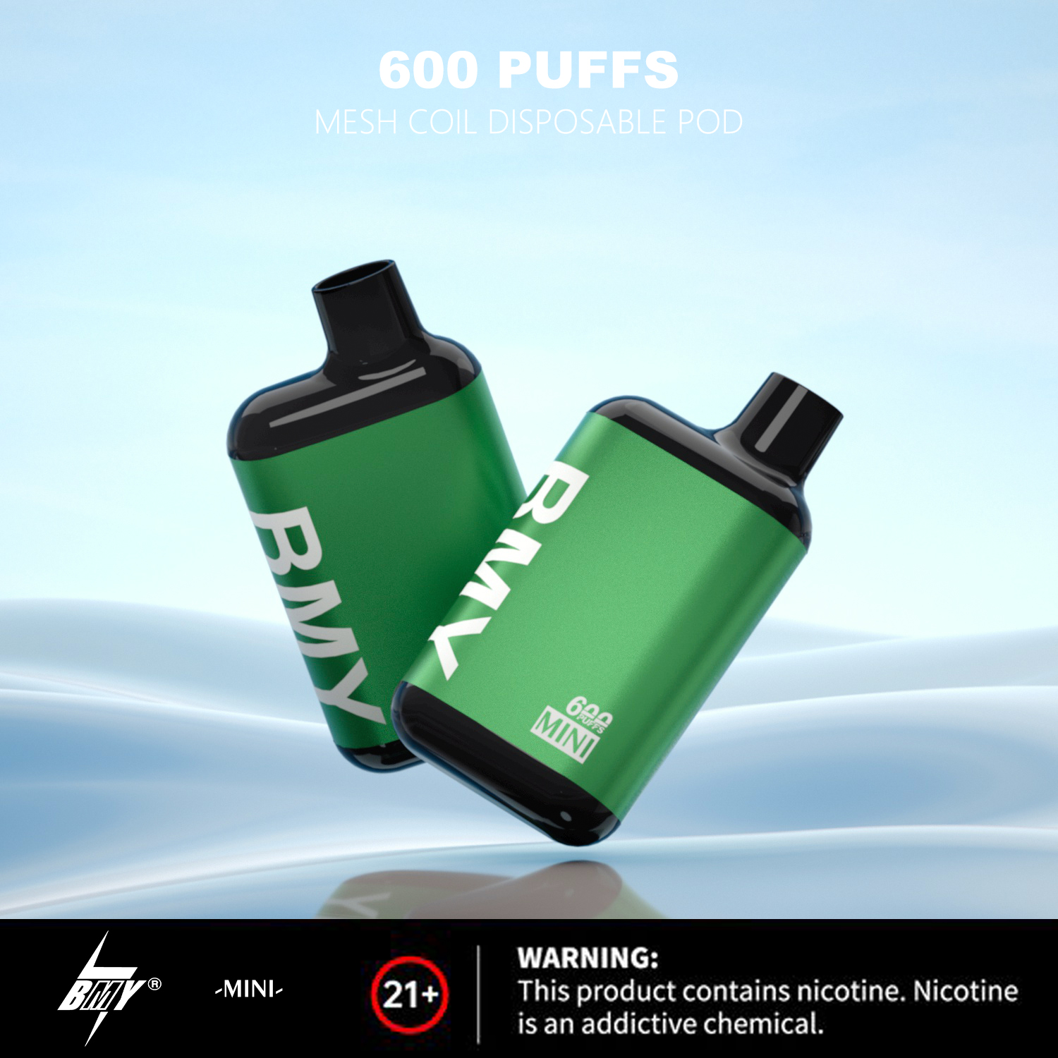 Anpassung BMY- Mini 600 Puffs 2,0 ml Liquid Small Pod Bar Großhandel Günstiger Preis Einweg-Vape