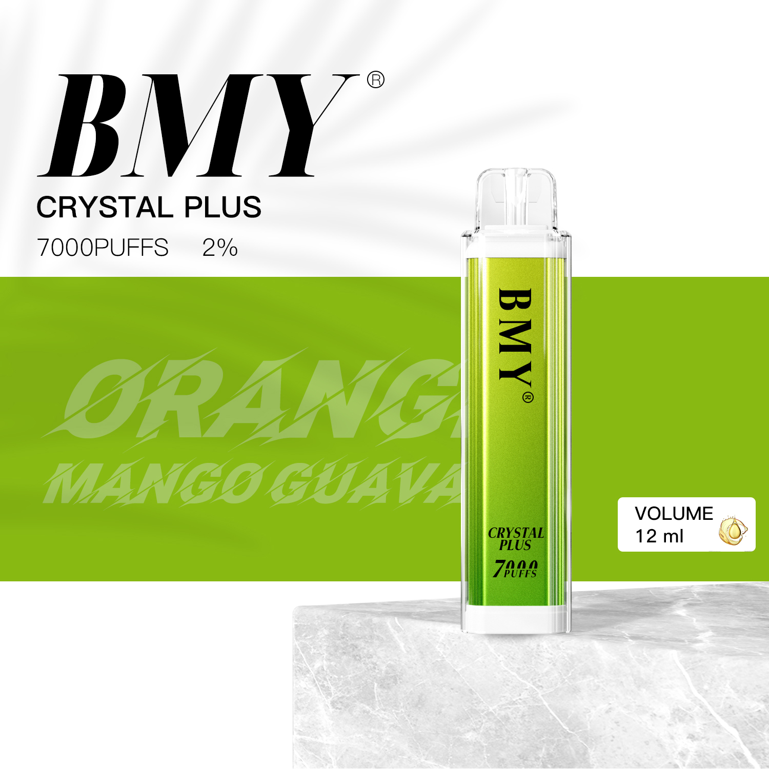 BMY-Crystal Plus 7000 Puffs wiederaufladbarer Einweg-Vaporizer